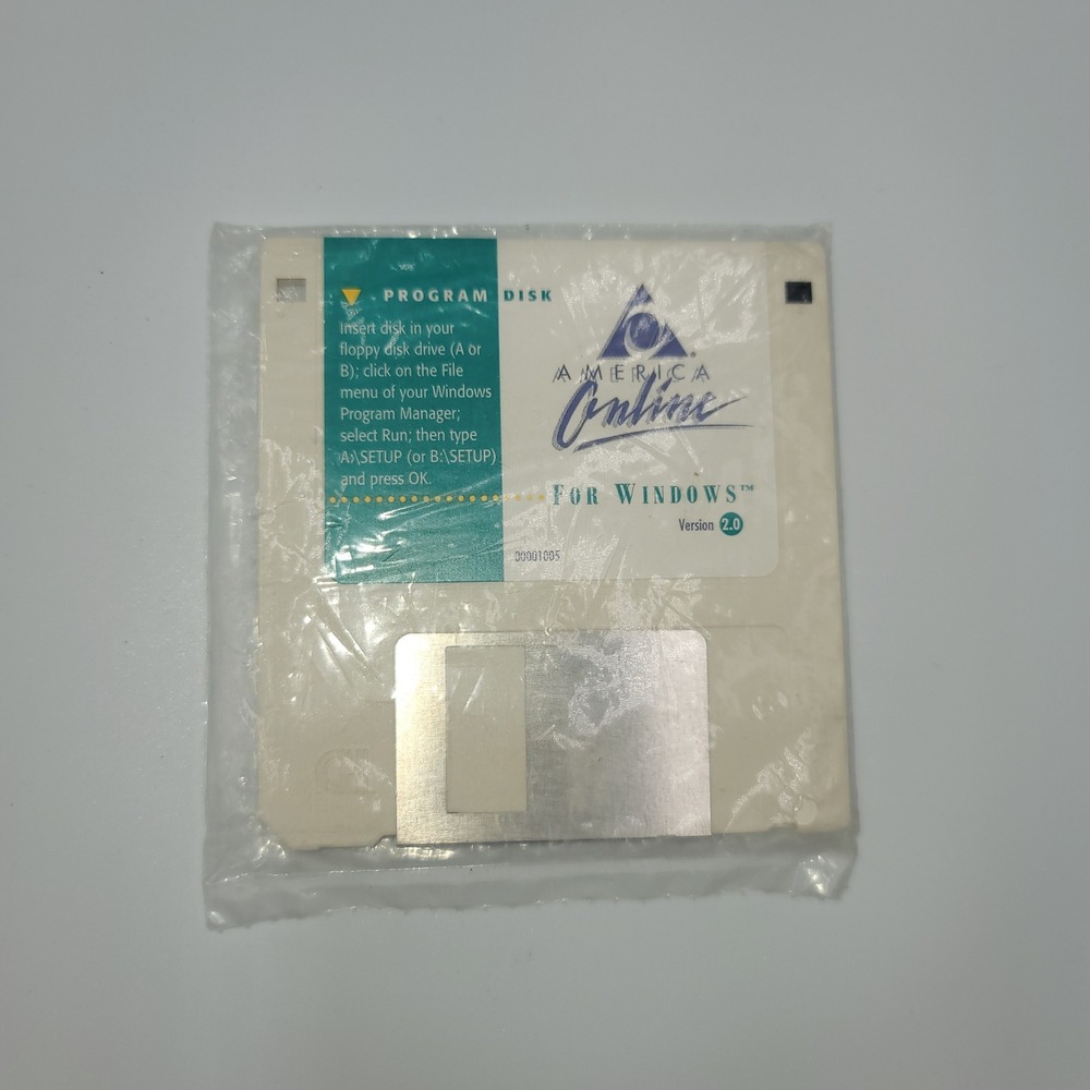Vintage America Online AOL for Windows Version 2.0 3.5 Floppy Disk Sealed 1994